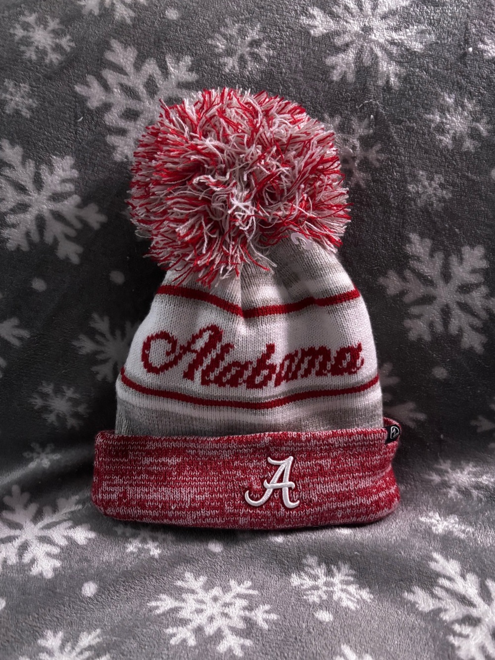 University of Alabama Crimson & White Knit Pom Beanie - NWT - by Zephyr